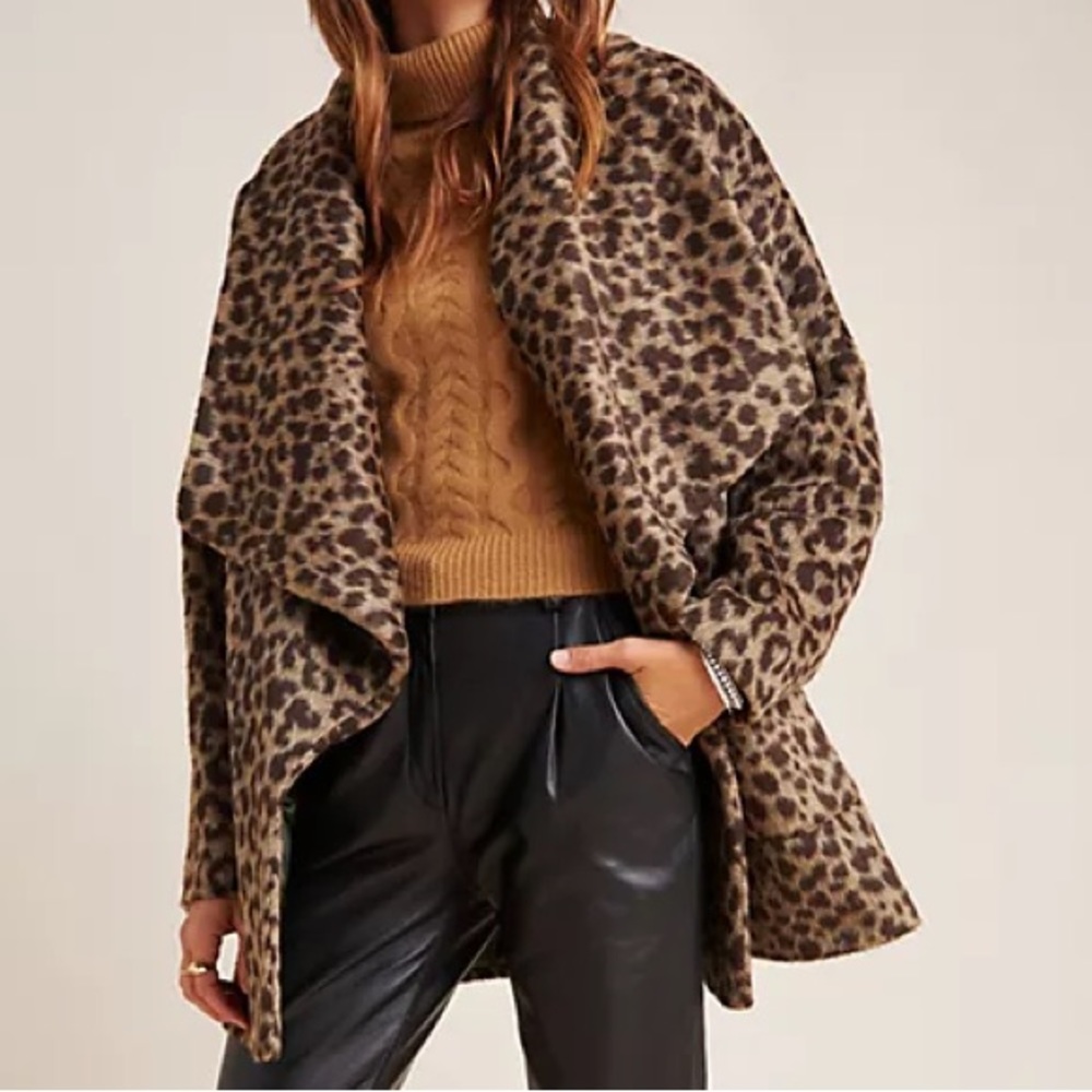 Anthropologie - Helene Berman Leopard Faux Fur Coat